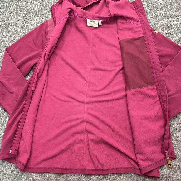Fjallraven Keb Fleece Jacket Womens Small Pink Hooded Full Zip Outdoor Hiking - Picture 4 of 11